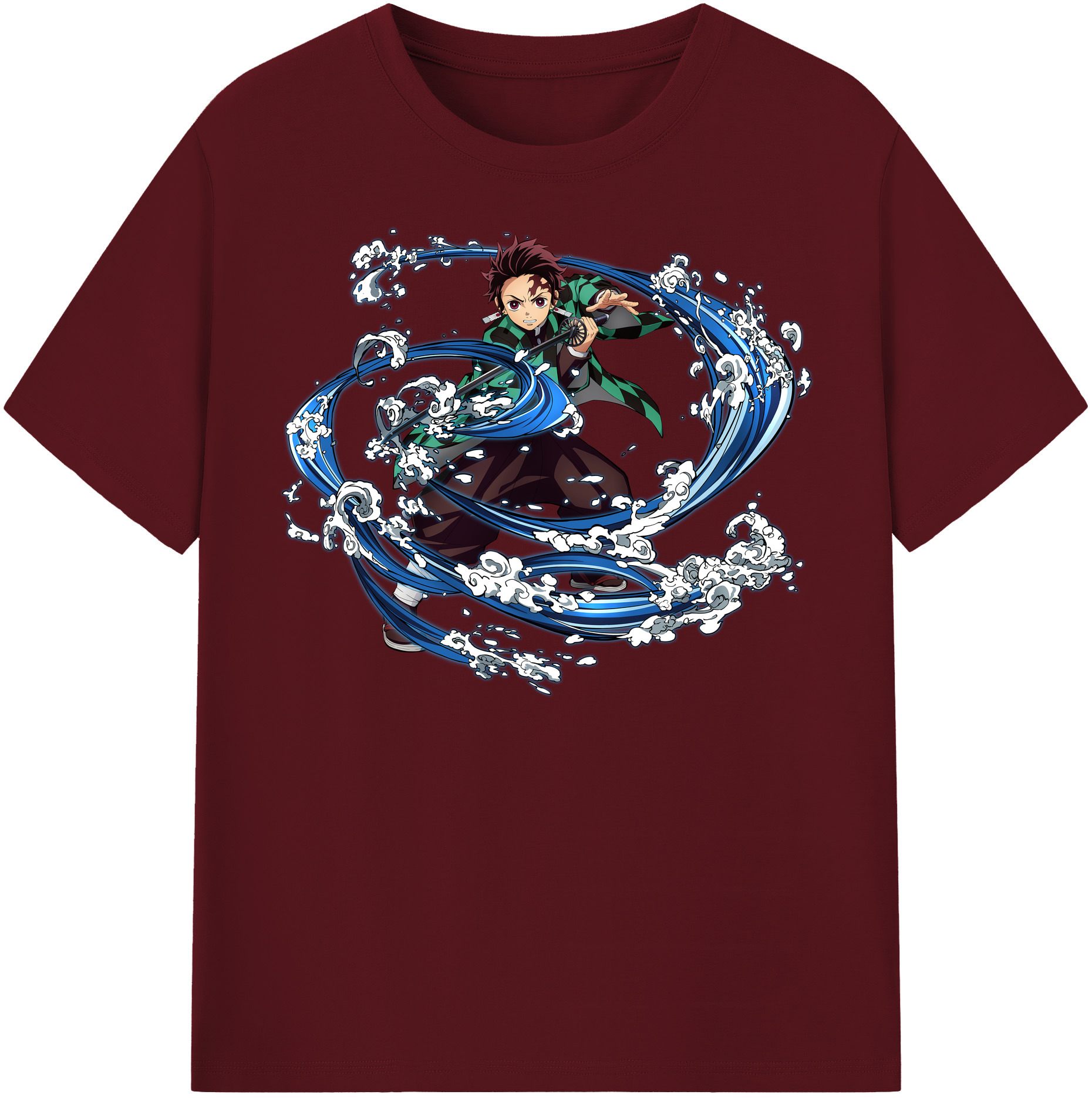 （画像用） 鬼滅の刃 竈門 炭治郎／かまど たんじろう Kamado Tanjirou 綿100％半袖Tシャツ（フロントプリント）